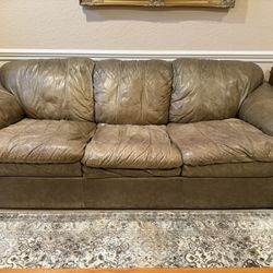 Brown Leather Sleep Sofa