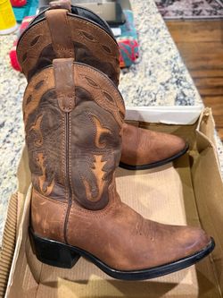 Like New Abilene size 1 Kids Youth Cowboy Cowgirl Boots Brown Leather