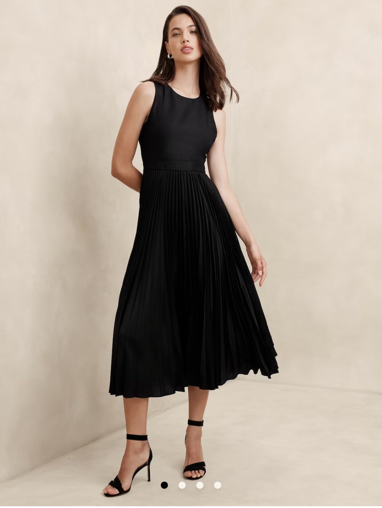 Banana Republic Black SILKY CUT-OUT BACK MIDI DRESS Size 12