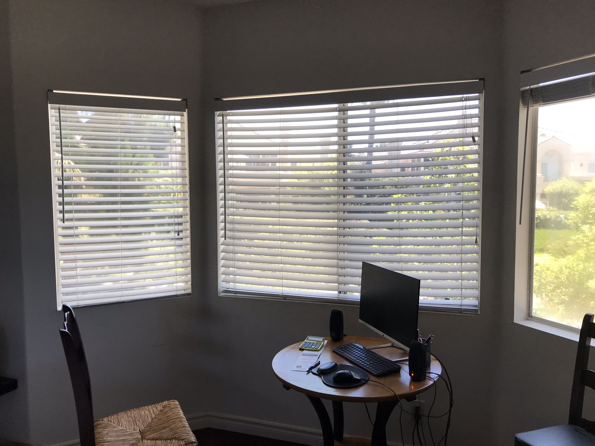 Wood Blinds (2) 28” x 48” (1) 58” x 48”