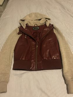 Ambiance leather hooded jacket