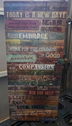Rustic Wood Plank Inspirational Quote Wall Sign
