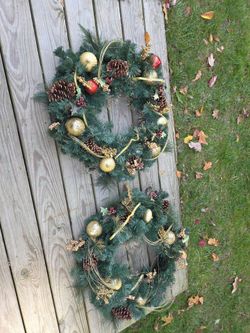 2 large CHRISTMAS WREATHS