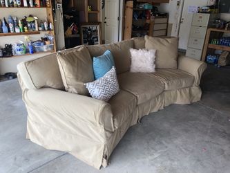 Shabby chic wedge slipcover Couch 9 ft long