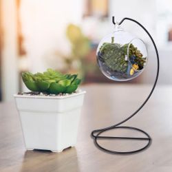 Frogued Modern Minimalist Stand Style Decor Ornament Holder for Glass Balls Spiral Design Iron Hanging Rack Air Plant Terrarium Wedding Home Office Ga