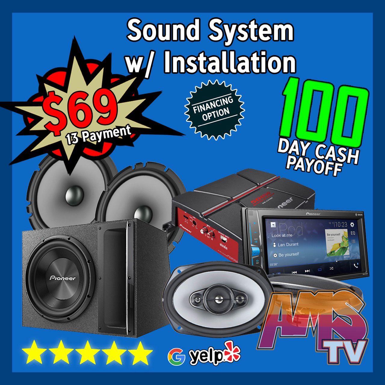 car Audio Sound System No Credit Needed Financing 13 Payment Of $69