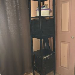 Tall Cabinet With Shelves And  With 2 Bins 