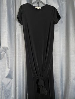 Black long slit dress