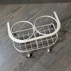 Metal Hair Care & Styling Tool Holder, 2 Sections, Heat Safe