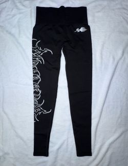 Civil Regime Chaos Core Kelly Seamless Scrunch Legging Black Gym Size S NWT