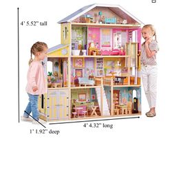 Wooden barbie doll house