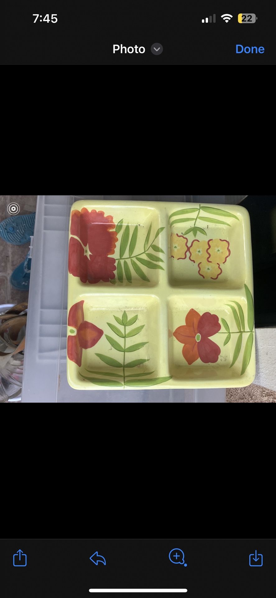 Ceramic Floral Tray