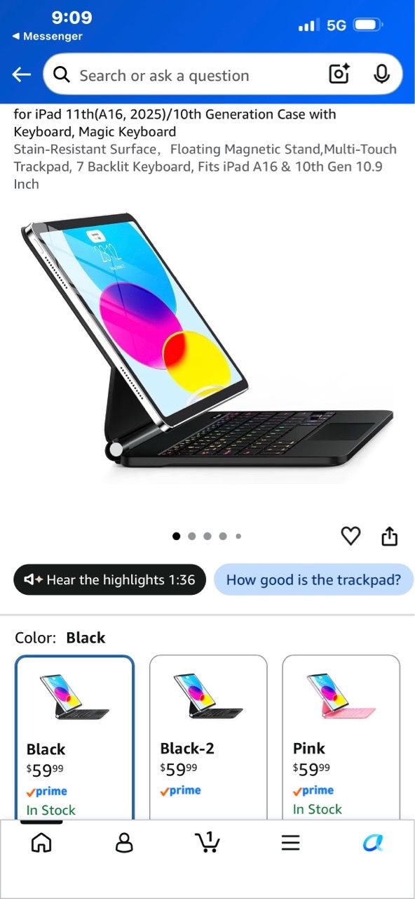 for iPad 11th(A16, 2025)/10th Generation Case with Keyboard, Magic ...