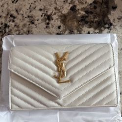 YSL White Envelope Purse 