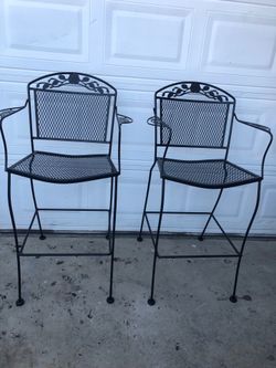 VINTAGE   HIGH CHAIRS  SET OF 2 PIECES