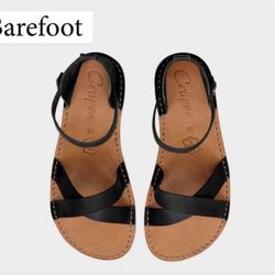 Crupon Barefoot Febo Cross Black Sandals