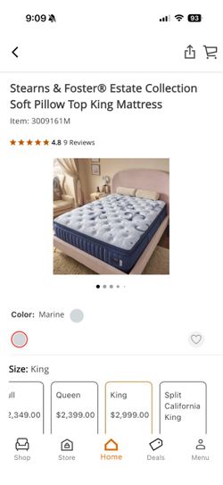 King mattress with adjustable base from Ashley
