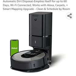 Robot Roomba i6+ (6550) Robot Vacuum with
Automatic Dirt Disposal-Empties Itself for up to 60
Days, Wi-Fi Connected, Works with Alexa, Carpets, NEW