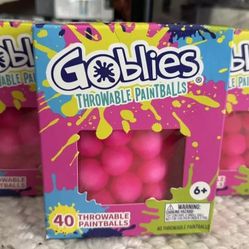 Goblies - 120  Throwable Paintballs - Pink 3 Packs of 40. Brand New