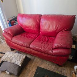 Red loveseat – as-is, priced to move