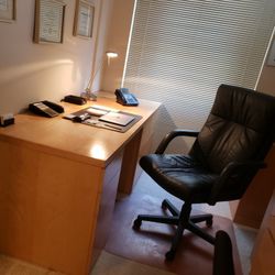 Custom built Solid Wood Desk with Matching File Cover (includes File Cabinet)