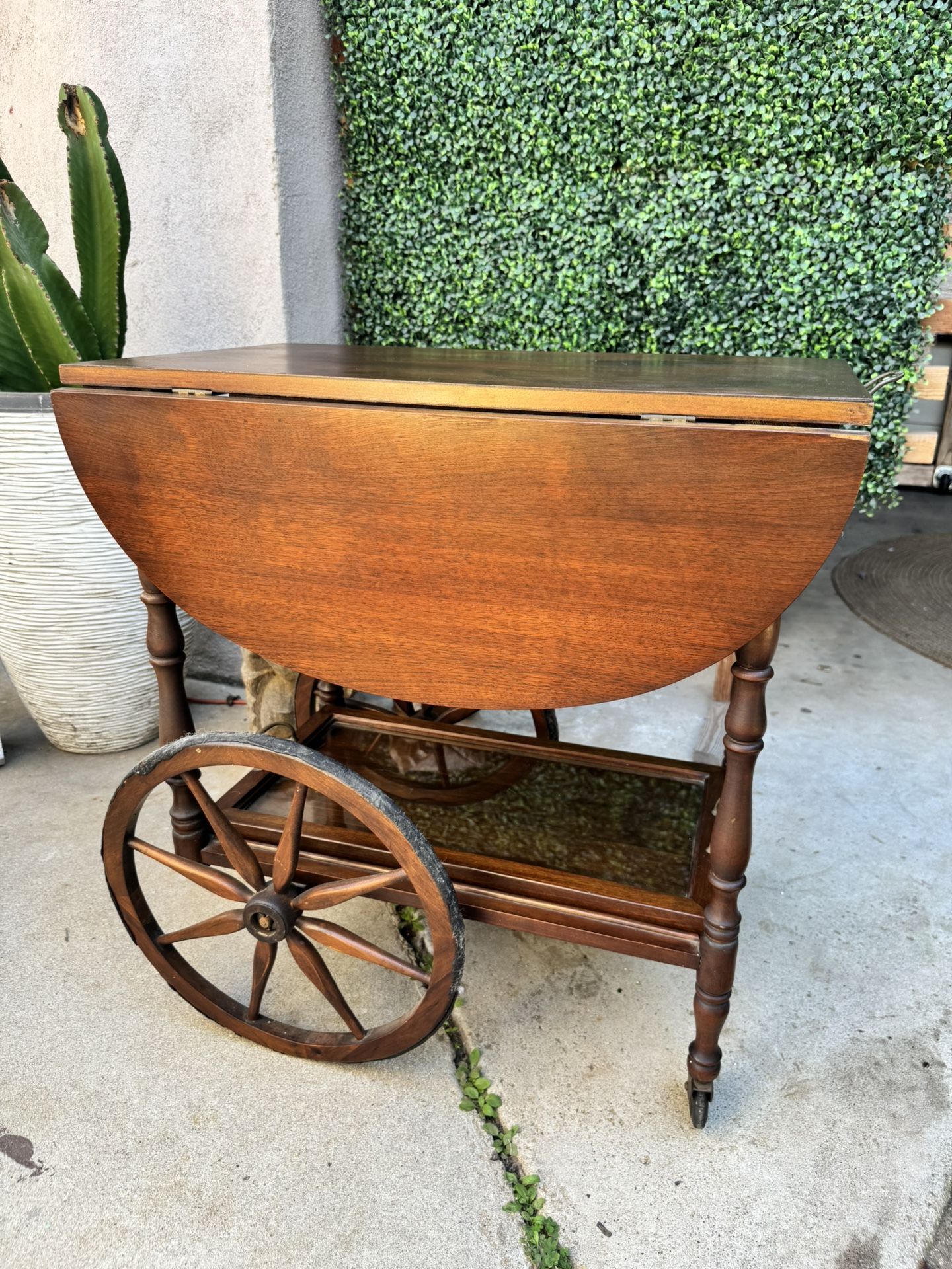 Antique Bar Tea Cart With Tray