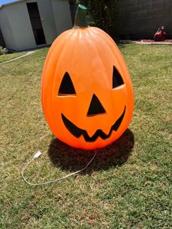 Vintage Blow Mold Large 28” plastic pumpkin
