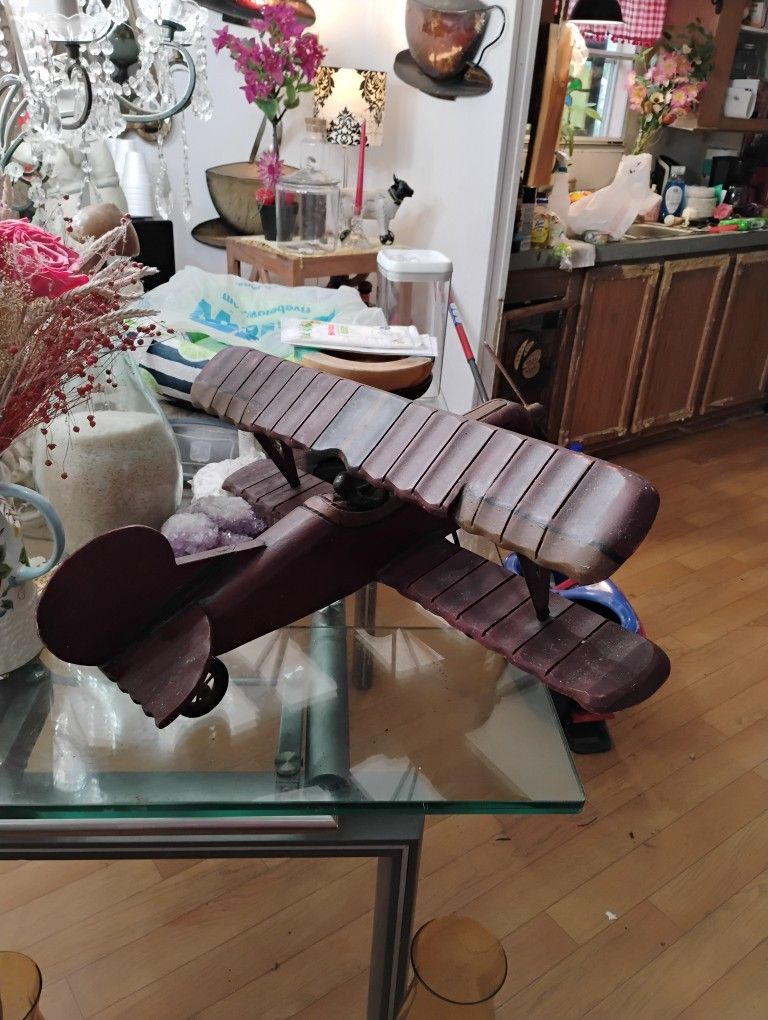 Handcrafted Wood With Iron Big Plane
