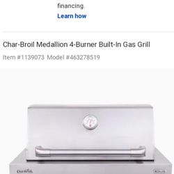 Char-Broil Medallion 4-Burner Built-In Gas Grill Model #46327851