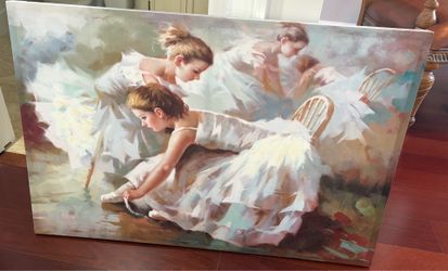 Ballet Dancing Shoes Painting Large Wall Art Print Canvas Premium 24x36