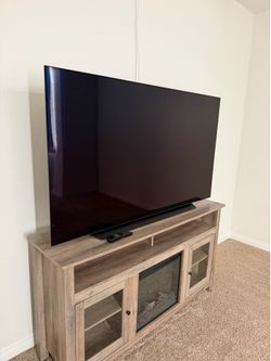 LG C1 OLED TV 65 inch and Fireplace TV stand