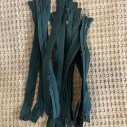 Forest Green Zippers 12.25” Long 