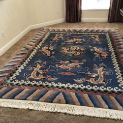 Oriental Dragon Rug 8’X10’ 100% Wool 90 Knot Hand  Made