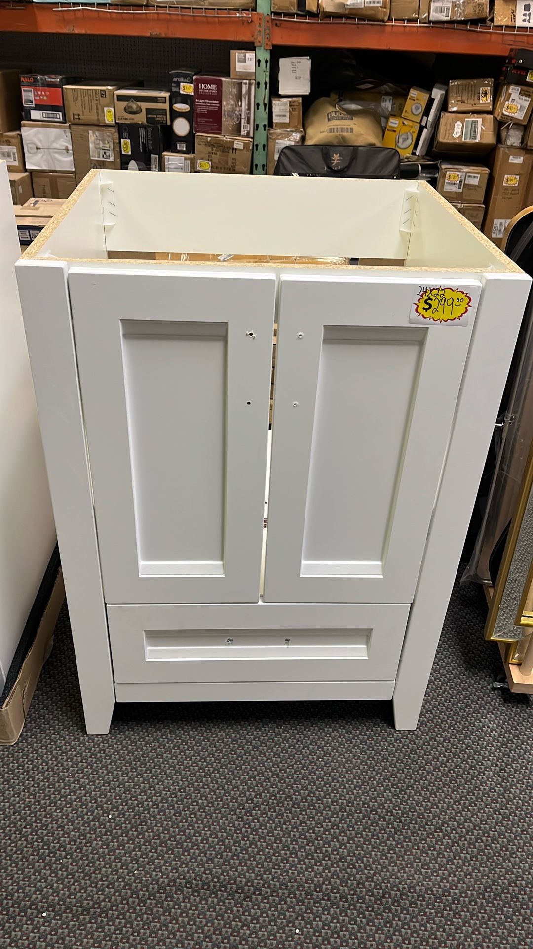 Home Decorators Collection Ridge 24 in. W x 22 in. D x 34 in. H Bath Vanity Cabinet without Top in White