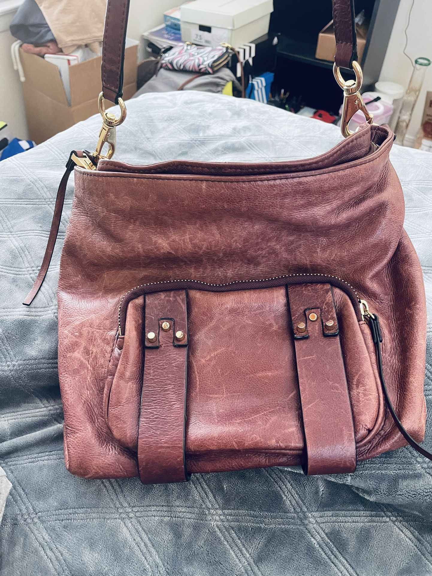 SHE+LO Boho Leather Satchel BAG PURSE - LIKE NEW