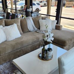 SALE!!! Sectional With Chaise / Made In The USA/ Available In Different Colors & Materials 