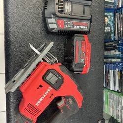 Craftsman Variable Speed Jig Saw Cordless 20v With 4.0ah Large Battery And Charger 
