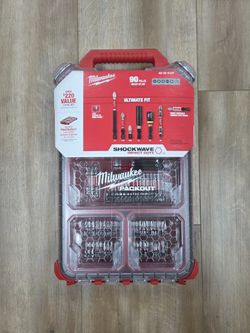 NEW Milwaukee 90pc Drive Bits In Packout Low Profile Compact Organizer