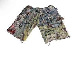 Distressed European Woven Shorts 