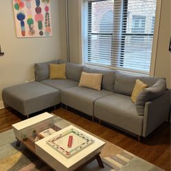 Light grey 4 Piece L-Shape sectional sofa