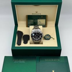 2013 Rolex SeaDweller 44mm 116660 men’s watch stainless steel black dial oyster bracelet rubberB straps ceramic bezel card tag booklets - Full Set