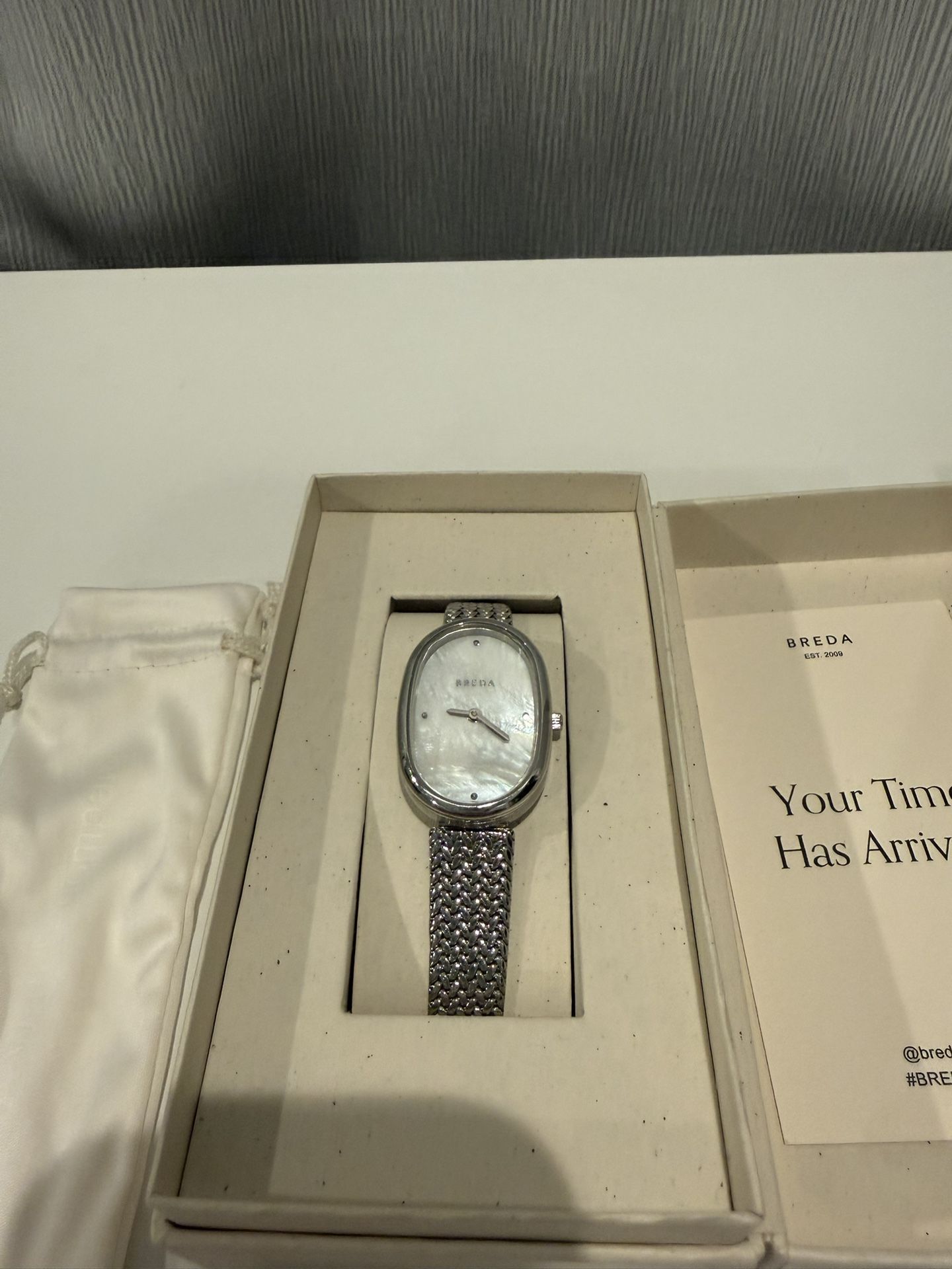 BREDA Silver Mesh Watch