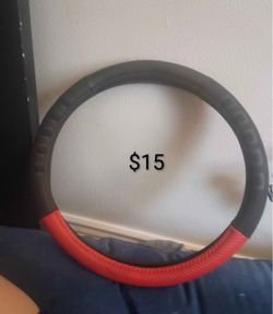 Red and black steering wheel cover