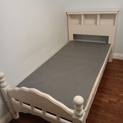 White Bedframe with Box Spring 