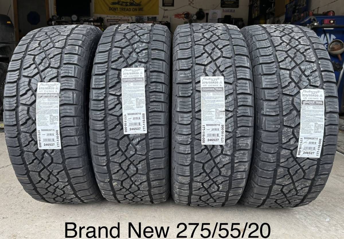(4) - 275/55/20 Mastercraft Courser Trail Tires