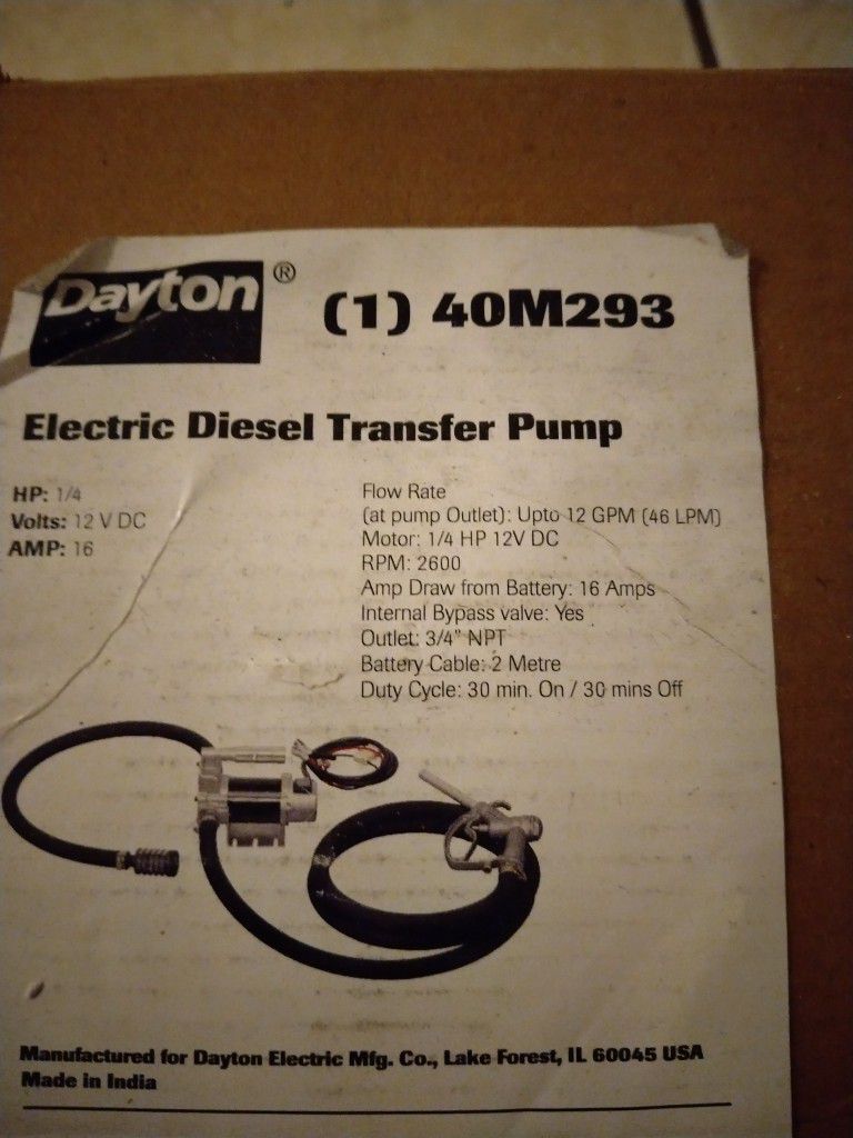 Diesel Transfer Pump (New)