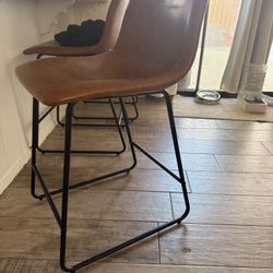 Leather Bar Stools 24 Inch Tall 3 Of Them 
