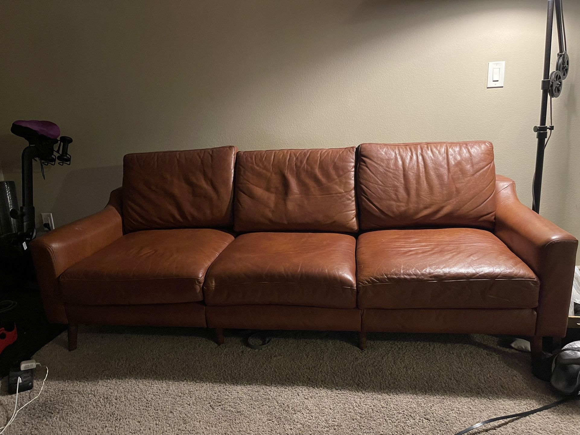 Burrow Nomad Leather Couch