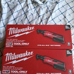 Milwaukee M12 3/8” Ratchet – Tool-Only  1 Left 
