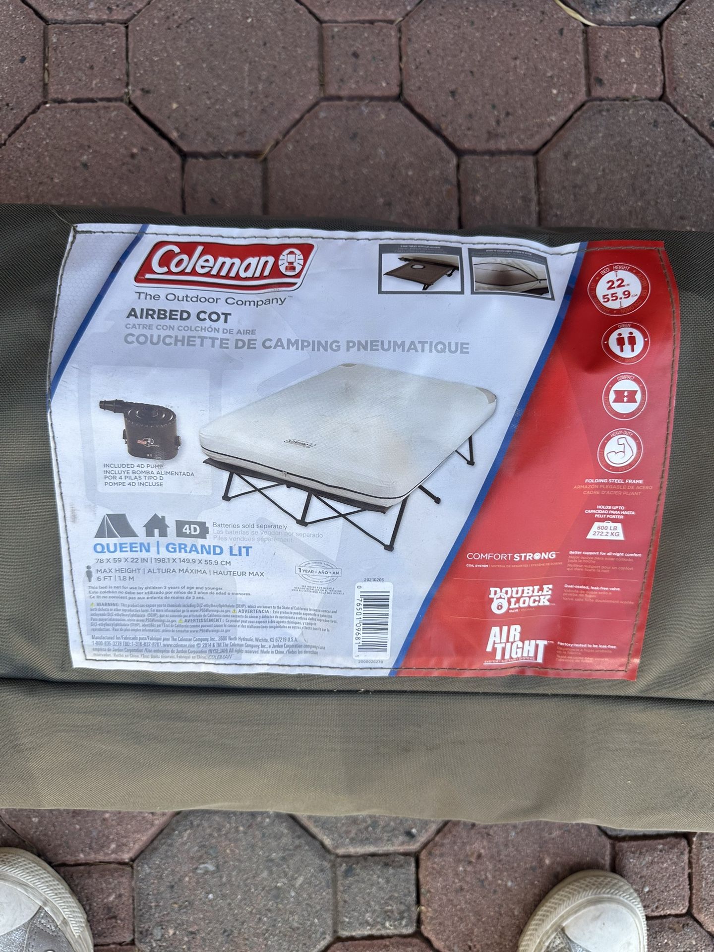 Colman Queen Cot With Air Mattress And Pump